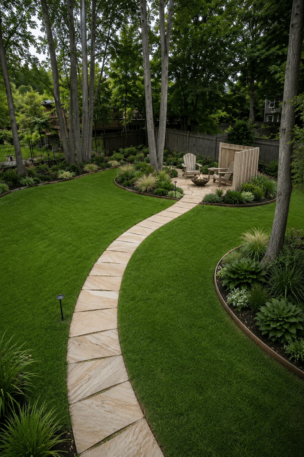 Selected PREJECT Greenscape visual concept direction (Deck & Fire Pit)